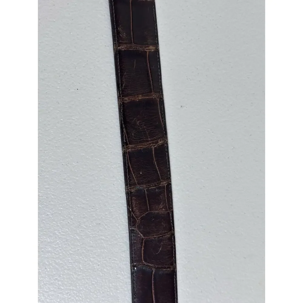 Sherrill Kleinberg Brown American Alligator Women’s Belt SZ 34 No Buckle
